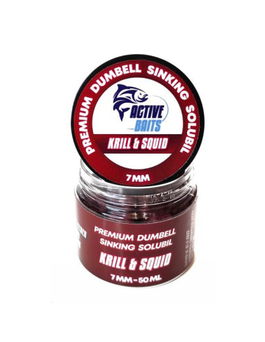 Dumbell Premium Active Baits Sinking Solubil, Krill & Squid, 7mm, 50ml