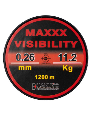 Fir Monofilament Hakuyo Maxxx Visibility Rosu Fluo Neon, 1200m