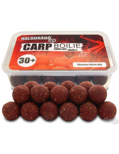 Boilies Haldorado Carp Boilie Long Life 30+, Ficat Rosu Condimentat, 30mm, 400g