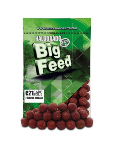 Boilies Haldorado Big Feed C21 Carp Boilie, Carnati Condimentati, 21mm, 800g