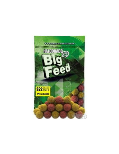 Boilies Haldorado Big Feed S22 Boilies Solubile, Capsuni & Ananas, 22mm, 800g