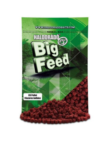 Pelete Haldorado Big Feed C6 Pellet, Carnati Condimentati, 6mm, 900g