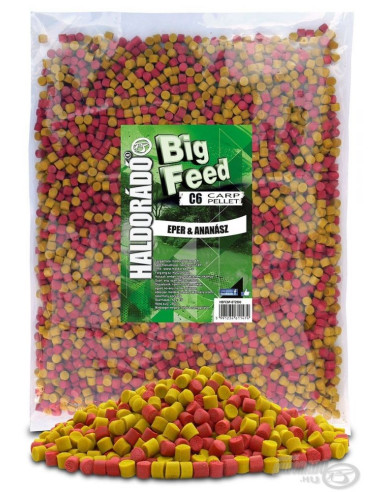 Pelete Haldorado Big Feed C6 Pellet, Capsuna & Ananas, 6mm, 2.5kg