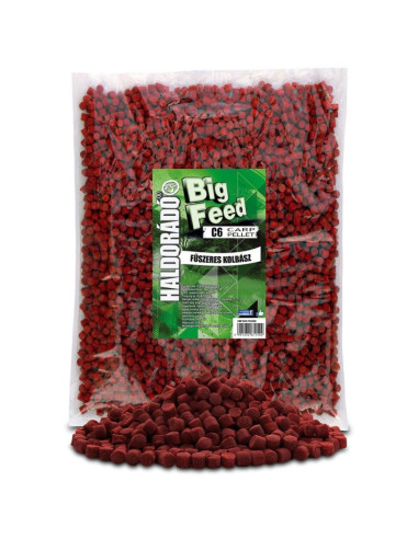 Pelete Haldorado Big Feed C6 Pellet, Carnati Condimentati, 6mm, 2.5kg