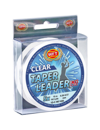 Fir Monofilament Conic WFT Taper Leader Clear, 0.20-0.57mm, 5x15m