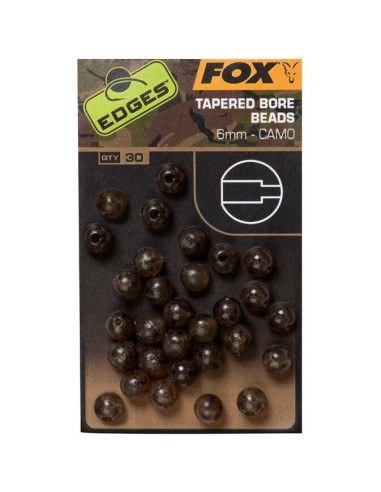 Bilute de Cauciuc FOX Edges Camo Tapered Bore Beads Camo, 30buc/plic