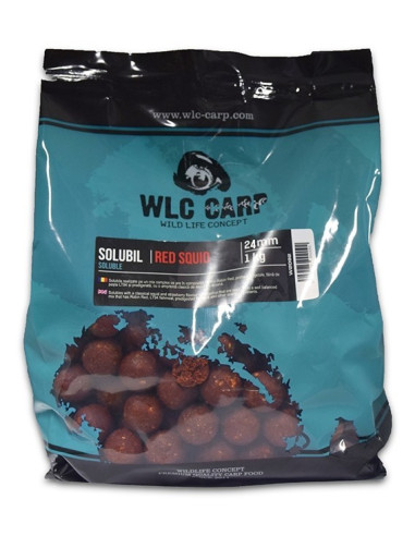 Boilies Solubil WLC Carp, Red Squid, 24mm, 1kg