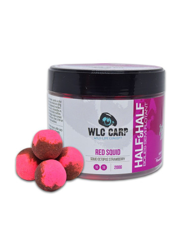 Boilies de carlig WLC Carp Half-Half Wafters, Red Squid, 16-18mm, 200g