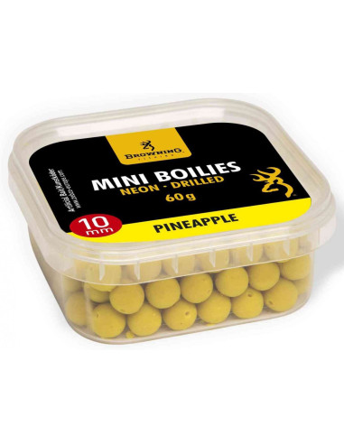 Mini Boilies Browning Neon Pre-Drilled, Ananas, 10mm, 60gr