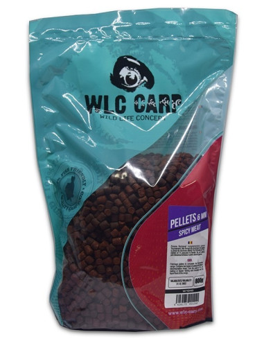 Pelete fishmeal WLC Carp, Spicy Meat, 6mm, 1kg