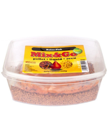 Pelete Timar Mix&Go Pellet Box 3 in 1, Peste, 600g+600ml+600g