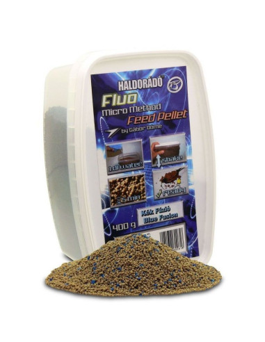 Pelete Haldorado Fluo Micro Method Feed Pellet, Fuziunea Albastra, 400g