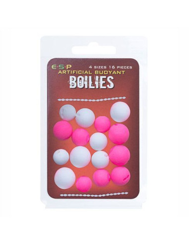 Boilies Artificial ESP Buoyant Boilies, White/Pink, 16buc