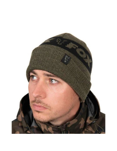 Caciula Fox Collection Beanie Hat, Green and Black