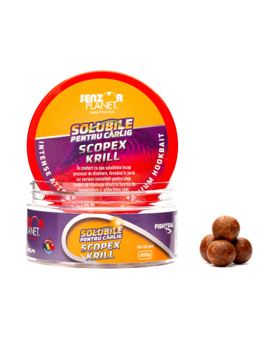 Boilies Senzor Planet Solubil, Scopex & Krill, 16-18mm, 200g