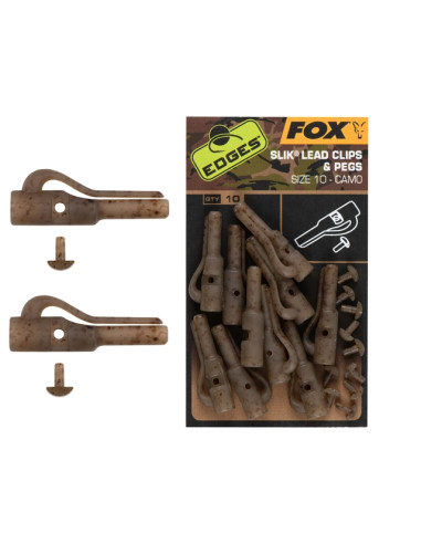 Clips Plumb Pierdut Fox Edges Camo Slik Lead Clip & Pegs, 10buc/plic