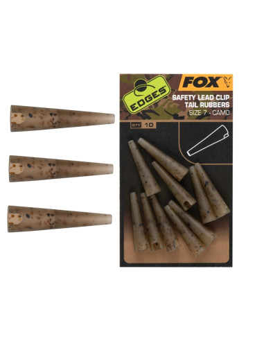 Conuri Fox Edges Camo Safety Lead Clip Tail Rubbers, 10buc/plic