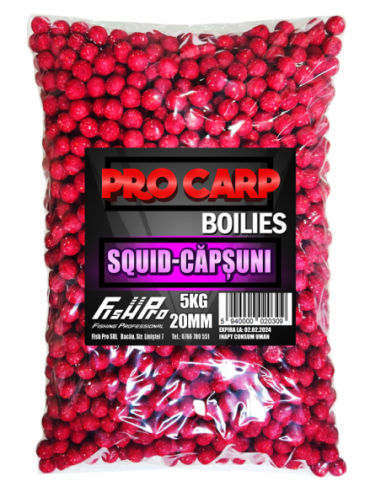 Boilies Pro Carp, Squid-Capsuni, 20mm, 5kg