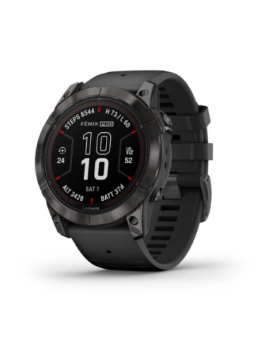 Ceas Garmin Fenix 7 Pro Sapphire Solar DLC Carbon Gray Tian/Black 51mm