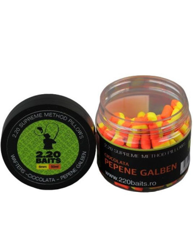 Wafters 2.20 Baits Supreme Method Pillows, Ciocolata-Pepene Galben, 6mm, 50ml