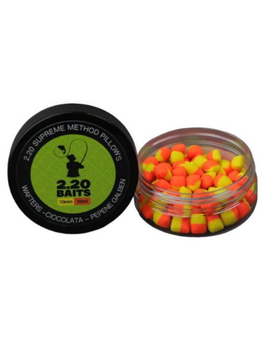 Wafters 2.20 Baits Supreme Method Pillows, Ciocolata-Pepene Galben, 10mm, 50ml