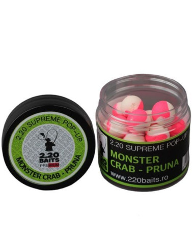 Pop Up 2.20Baits Supreme, Monster Crab-Pruna, 16mm, 100ml