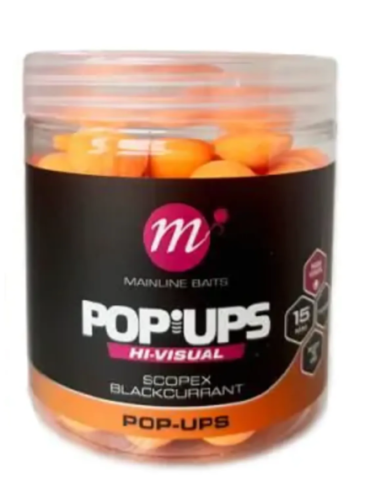 Pop Up Mainline Fluo, Scopex & Blackcurrant, 15mm, 250ml