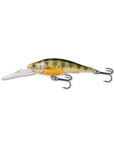 Vobler Live Target Yellow Perch Jerkbait, Diving, Metallic/Gloss, 7.3cm, 11g