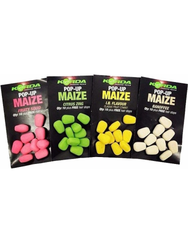 Porumb Flotant Korda Pop-Up Maize + Free Hair Stops, Banoffee (Alb), 10buc/plic