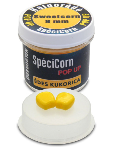 Porumb Artificial Haldorado SpeciCorn Pop Up, Porumb Dulce, 8mm, 30buc/borcan