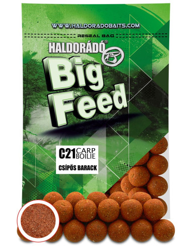 Boilies Haldorado Big Feed C21 Carp Boilie, Piersici Picante, 21mm, 700g