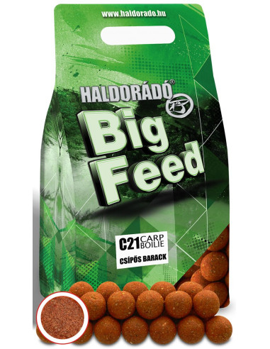 Boilies Haldorado Big Feed C21 Carp Boilie, Piersici Picante, 21mm, 2kg