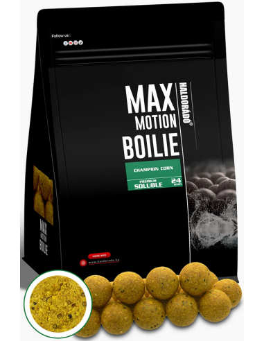 Boilies Haldorado Max Motion Boilie Premium Soluble, Champion Corn, 24mm, 800g