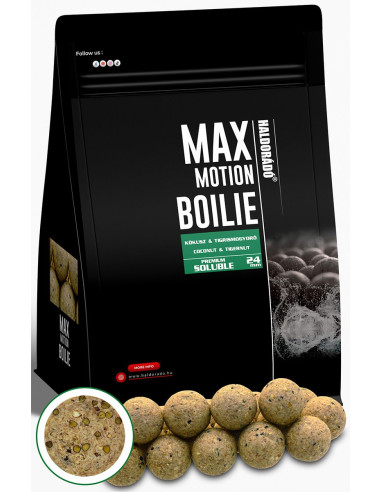 Boilies Haldorado Max Motion Boilie Premium Soluble, Cocos & Alune Tigrate, 24mm, 800g