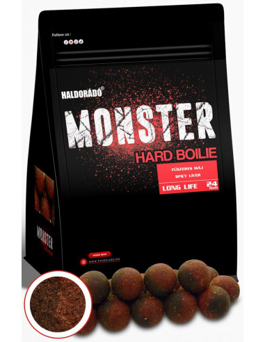 Boilies Haldorado Monster Hard Boilie, Ficat Condimentat, 24mm, 700g