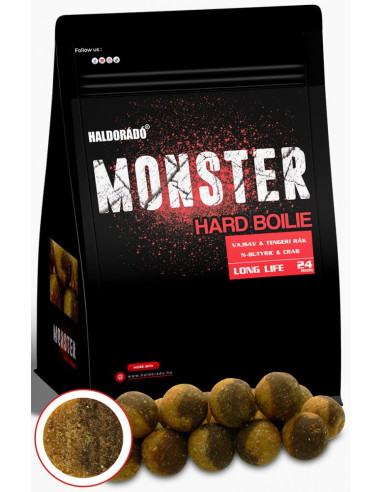 Boilies Haldorado Monster Hard Boilie, N-Butyric & Crab, 24mm, 700g