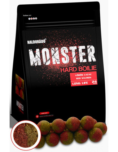 Boilies Haldorado Monster Hard Boilie, Somon Rosu, 24mm, 700g