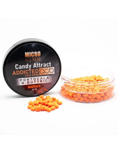 Wafters Addicted Carp Baits Candy Attract Micro, Portocala / N-butyric, 3.5mm, 40ml