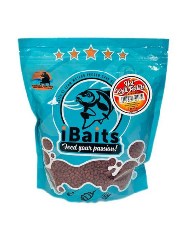 Pelete iBaits, Hot Krill Pellets, 4mm, 800g