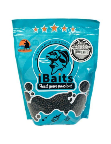 Pelete iBaits, Black Halibut Pellets, 4mm, 800g