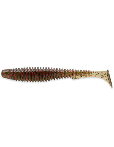 Shad FishUp U-Shad, Green Pumpkin Red & Black, 10.1cm, 8buc/plic