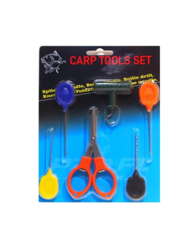 Set Carp Tools Crosete, Burghiu, Knot Puler Si Foarfeca Pro Fl