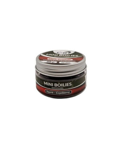 Boilies C&B Mini Semisolubil, Squid Cranberry, 12mm, 60g