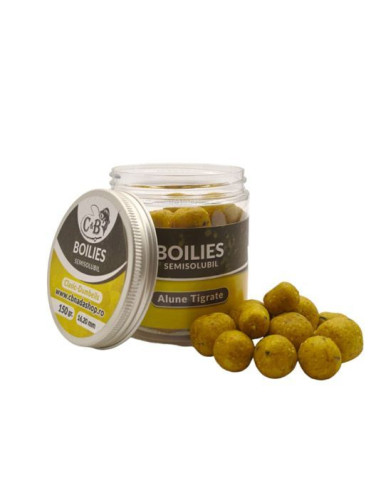 Boilies C&B Semisolubil Dumbells, Alune Tigrate, 16-20mm, 150g