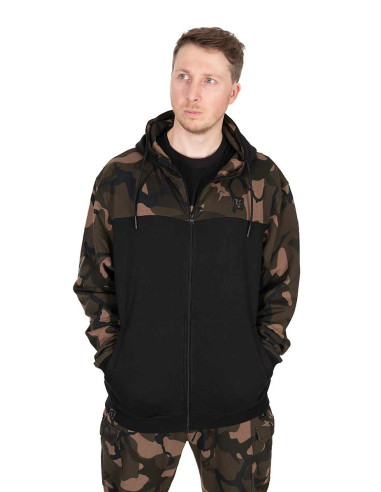 Hanorac Fox Light Weight Black/Camo Split Zip Hoody