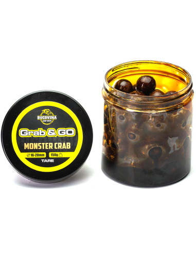 Boilies de carlig Bucovina Baits Grab & GO Monster Crab Hookbaits, 16-20mm, 150g