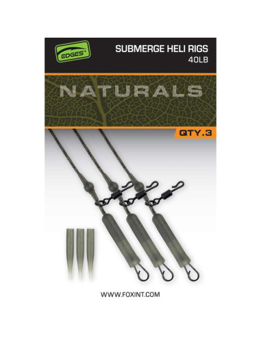 Set Montura Edges Naturals Submerge Heli Rigs, 40lb, 3buc/set