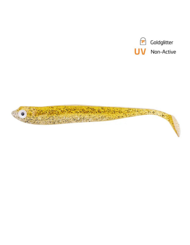 Shad Zeck Zander Gummi, Goldglitter, 12cm, 3buc