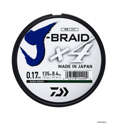 Fir Textil Daiwa J-Braid X4 135m Dark Green