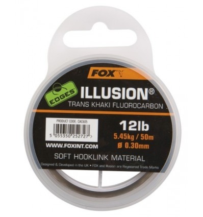 Fir Fluocarbon FOX Illusion Soft Hooklink Trans Khaki